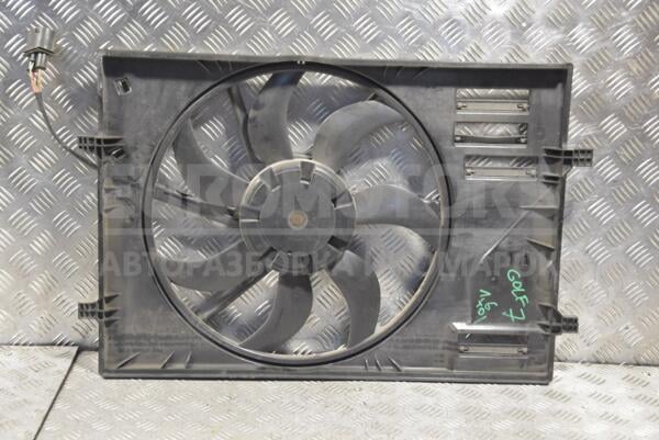 Вентилятор радиатора 7 лопастей 4 пина с диффузором VW Golf 1.6tdi (VII) 2012 228102 5Q0959455BG
