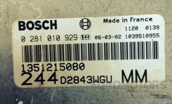 Блок управління двигуном комплект Citroen Jumper 2.8jtd 2002-2006 0281010929 278 - 2