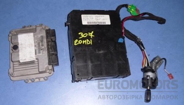 Блок управления двигателем комплект Peugeot 307 2.0hdi 2001-2008 0281010390 9158 - 2