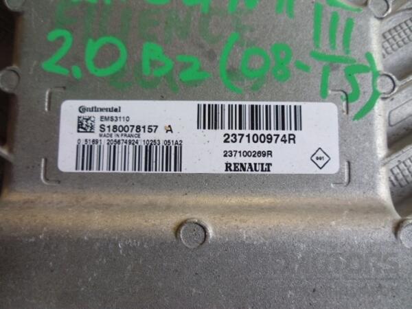 Блок керування двигуном Renault Laguna 2.0 16V (III) 2007-2015 237100974r 34993 - 2