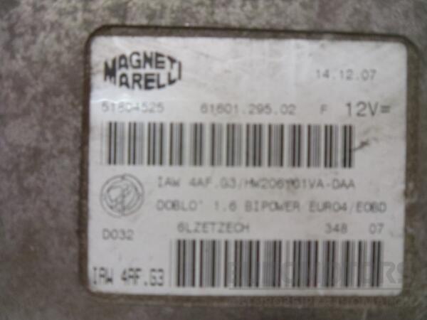 Блок управління двигуном комплект Fiat Doblo 1.6 16V 2000-2009 51804525 45449 - 2