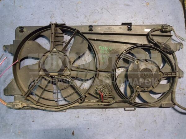 Вентилятор радіатора 2 секції комплект з конд 7 + 8лоп з дуффузором Ford Transit 2.0di, 2.0tdci 2000-2006 1C158C607BG 48961 - 1