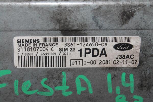 Блок управления двигателем Ford Fiesta 1.4 16V 2002-2008 3S6112A650CA 85290 - 2