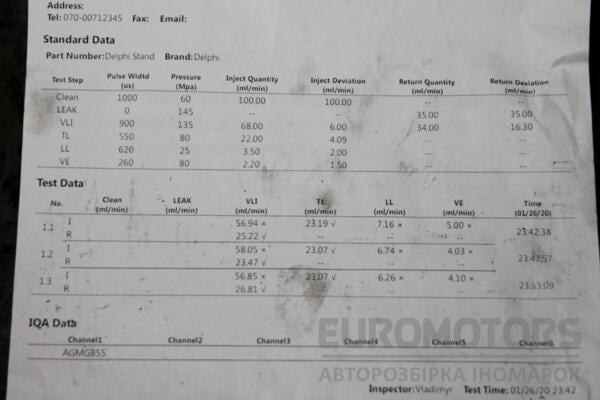Форсунка дизель електро (11-) Citroen Jumpy 2.0Mjet 16V 2007-2016 9686191080 85348 - 2
