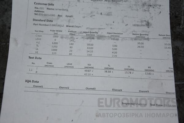 Форсунка дизель електро -05 Renault Kangoo 1.5dCi 1998-2008 EJBR01801Z 91004 - 2