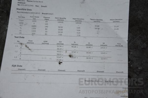Форсунка дизель электр -05 Renault Kangoo 1.5dCi 1998-2008 EJBR01801Z 91006 - 2