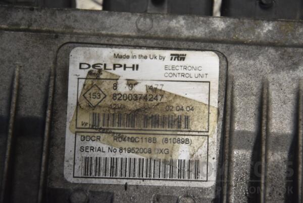 Блок управління двигуном комплект Renault Kangoo 1.5dCi 1998-2008 8200331477 124250 - 2