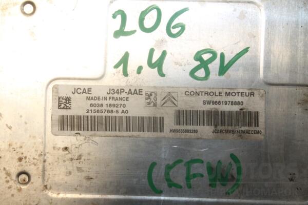 Блок керування двигуном Peugeot 206 1.4 8V 1998-2012 9661978880 130812 - 2