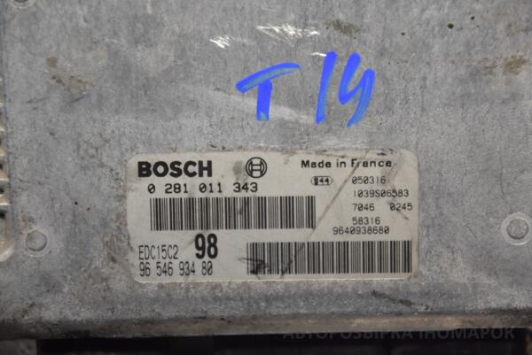 Блок управления двигателем Citroen Jumpy 2.0jtd 8V 1995-2007 0281011343 163607 - 2