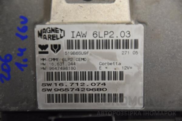 Блок управления двигателем комплект Peugeot 206 1.4 16V 1998-2012 9657429680 169200 - 2