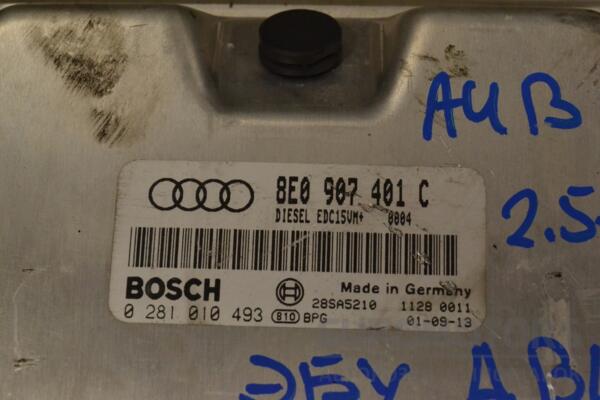Блок управления двигателем Audi A4 2.5tdi (B6) 2000-2004 8E0907401C 176018 - 2