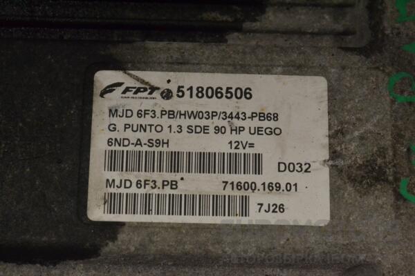 Блок управления двигателем Fiat Grande Punto 1.3MJet 2005 51806506 192223 - 2