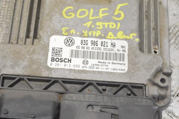 Блок управления двигателем VW Golf 1.9tdi (V) 2003-2008 03G906021HA 260713 - 2