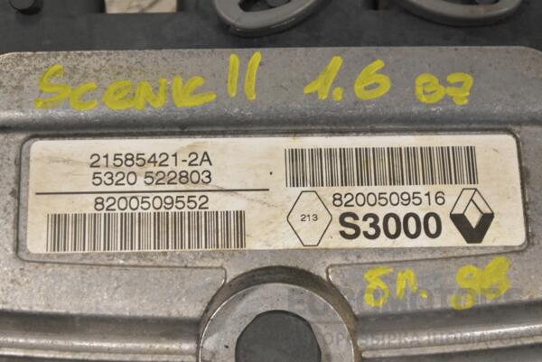 Блок керування двигуном Renault Scenic 1.6 16V (II) 2003-2009 8200509516 270408 - 2