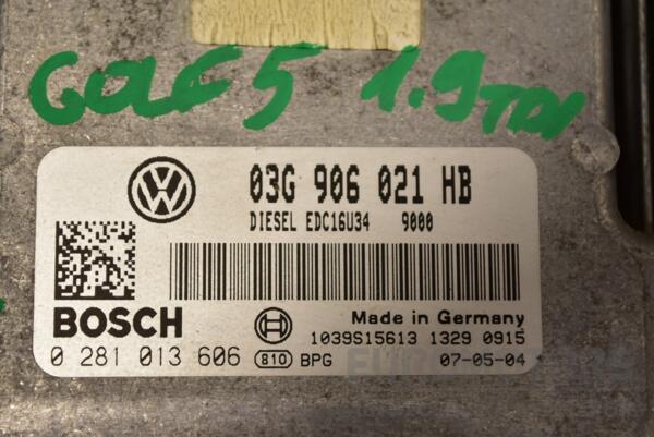 Блок керування двигуном VW Golf 1.9tdi (V) 2003-2008 03G906021HB 284642 - 2