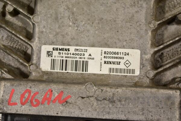 Блок управління двигуном комплект Renault Logan 1.4 8V, 1.6 8V 2005-2014 8200661124 285516 - 2