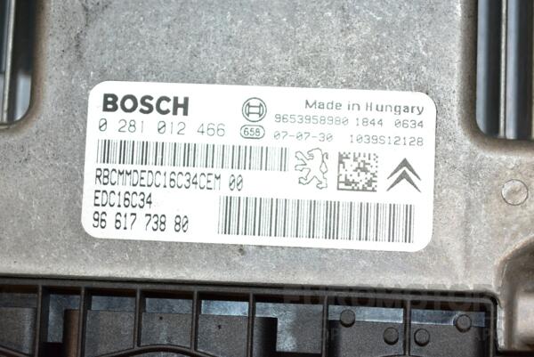 Блок управління двигуном комплект Citroen Xsara Picasso 1.6hdi 1999-2010 0281012466 288752 - 2
