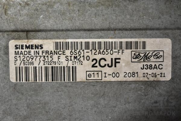 Блок управления двигателем Ford Fiesta 1.25 16V 2002-2008 6S6112A650FF 295631 - 2