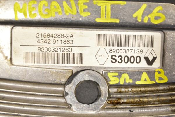 Блок управления двигателем Renault Megane 1.6 16V (II) 2003-2009 8200387138 297613 - 2