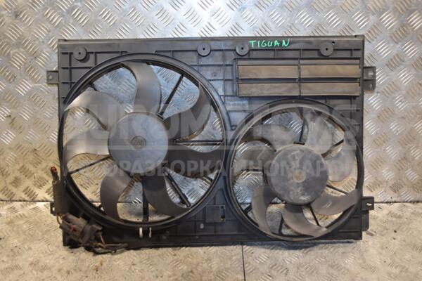 Вентилятор радиатора комплект 2 секции 7 лопастей+7 лопастей с диффузором VW Tiguan 2007-2011 1K0121207BC 318864 - 1