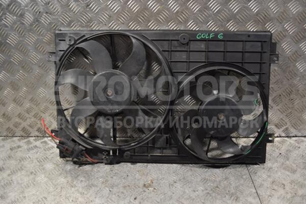 Вентилятор радіатора комплект 2 секції 7 лопатей+9 лопатей з дифузором (дефект) VW Golf (VI) 2008-2013 1K0121207BB 318886 euromotors.com.ua