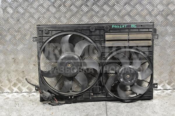 Вентилятор радиатора комплект 2 секции 7 лопастей+7 лопастей с диффузором VW Passat (B6) 2005-2010 1K0121207AA 319203 - 1