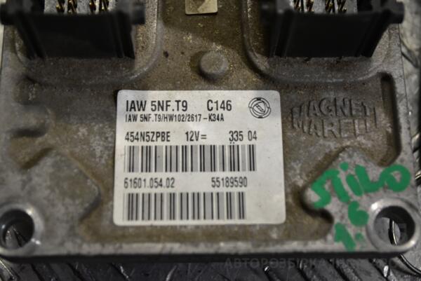 Блок управління двигуном комплект Fiat Stilo 1.6 16V 2001-2007 55189590 329793 - 2