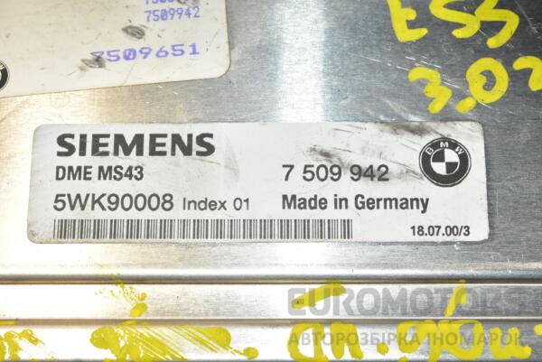 Блок керування двигуном BMW X5 3.0 24V (E53) 2000-2007 7509942 339751 - 2