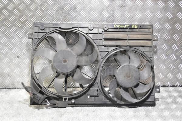 Вентилятор радиатора комплект 2 секции 7 лопастей+7 лопастей с диффузором VW Passat (B6) 2005-2010 1K0121207AA 339833 - 1