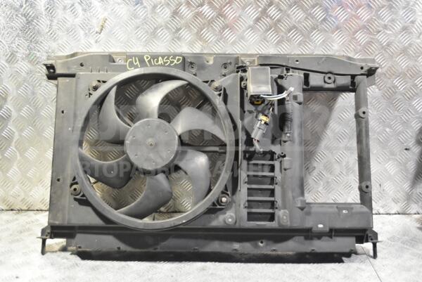 Вентилятор радіатора 6 лопатей в зборі з дифузором Citroen C4 Picasso 2007-2014 9658574380 339845 euromotors.com.ua