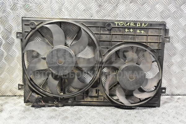 Вентилятор радіатора комплект 2 секції 7 лопатей+7 лопатей з дифузором VW Touran 1.9tdi 2003-2010 1K0121207T 339899 - 1
