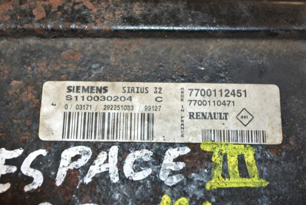 Блок управления двигателем Renault Espace 2.0 16V (III) 1997-2002 7700112451 340301 - 2