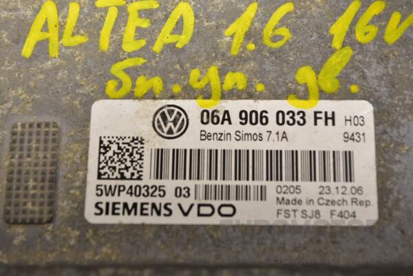 Блок керування двигуном Seat Altea 1.6 16V FSI 2004-2015 06A906033FH 341925 - 2