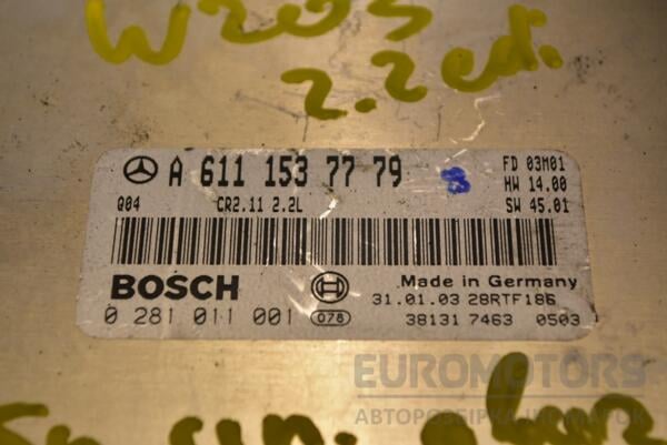 Блок керування двигуном Mercedes C-class 2.2cdi (W203) 2000-2007 A6111537779 344212 - 2