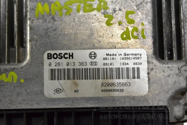 Блок управления двигателем комплект 06- Renault Master 2.5dCi 1998-2010 0281013363 357043 - 2