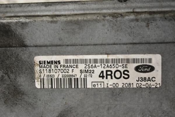 Блок управления двигателем Ford Fiesta 1.4 16V 2002-2008 2S6A12A650SE 358728 - 2