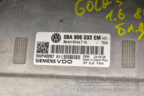 Блок управления двигателем VW Golf 1.6 8V (V) 2003-2008 06A906033EM 362900 - 2