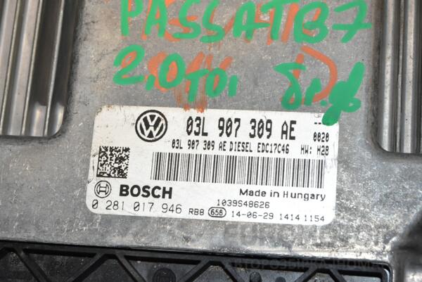 Блок керування двигуном VW Passat 2.0tdi (B7) 2010-2014 03L907309AE 365678 - 2