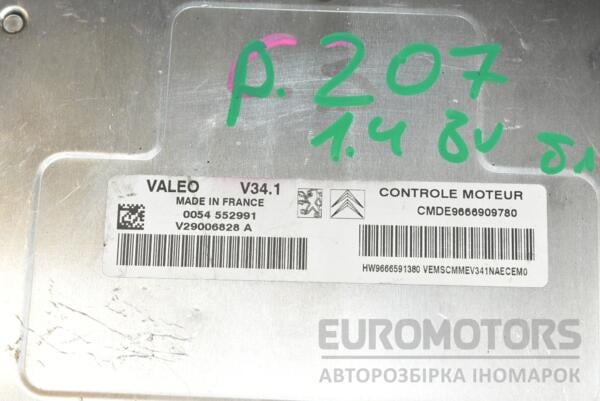 Блок управления двигателем Peugeot 207 1.4 8V 2006-2013 9666909780 365743 - 2