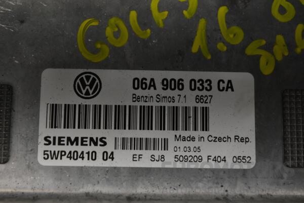 Блок керування двигуном VW Golf 1.6 8V (V) 2003-2008 06A906033CA 373986 - 2