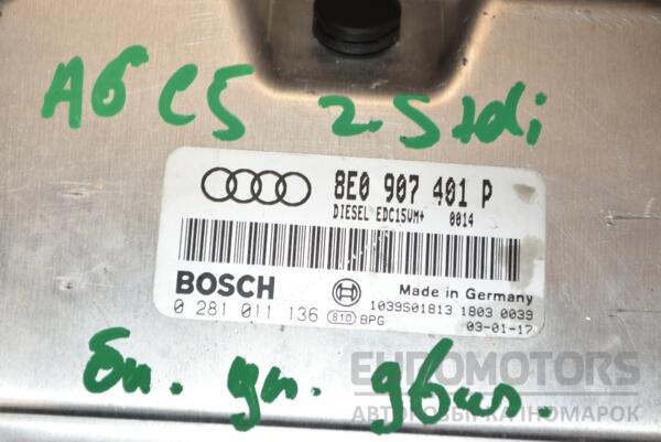 Блок керування двигуном Audi A6 2.5tdi (C5) 1997-2004 0281011136 380148 - 2
