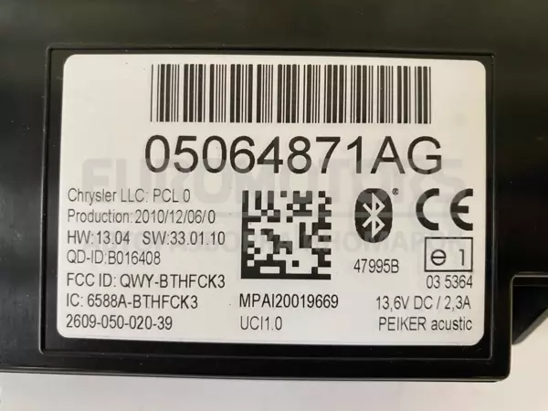 Блок управління Bluetooth Jeep Cherokee 2.8crd 2007-2012 05064871ag it-10602 Дизель - 2