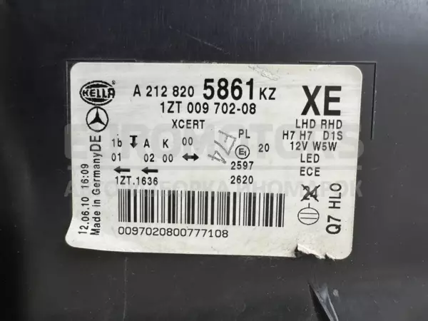 Права біксенонова фара Mercedes E-class 1.8 (W212) 2009-2016 A2128205861 it-11152 Бензин - 4