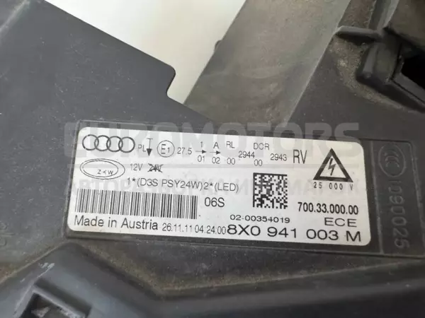 Ліва ксенонова фара Audi A1 1.6tdi 2010 8X0941003M it-11143 Дизель - 7