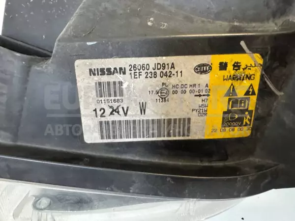 Левая ксеноновая фара Nissan Qashqai 2.0dCi 2007-2014 26060JD91A it-11182 Дизель - 4