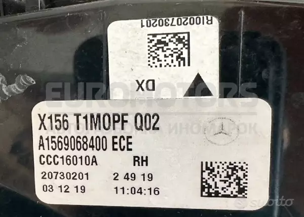 Ліхтар правий Mercedes GLA-Class 1.6T 16V (X156) 2013 A1569068400 it-10116 Бензин - 4