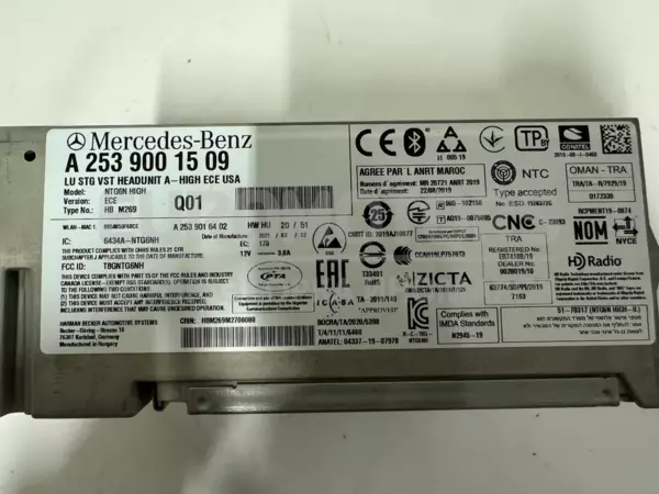Блок управления магнитолой CD/DVD/GPS/Навигатор Mercedes EQC (N293) 2019-2023 a2539001509 it-10508 - 5