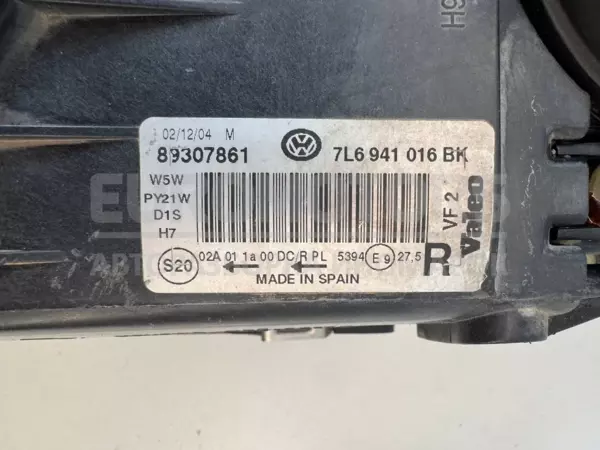 Права ксенонова фара VW Touareg 2.5tdi 2002-2010 7L6941016BK it-11522 Дизель - 4