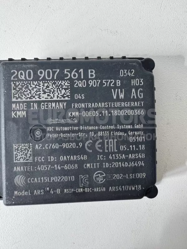Дистронний радарний датчик VW Tiguan 2.0tdi 2016 2Q0907561B it-12203 Дизель - 2