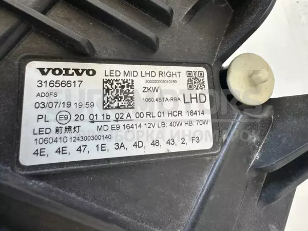 Права повністю світлодіодна фара Volvo XC60 2.0 Turbo 2017 31656617 it-12417 - 5